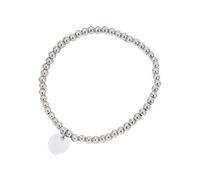 HOOLRZI Stainless Steel Elastic Beaded 53 Gold/Silver 4mm Beads Adjustable Unisex Wristband For Casual Formal Modern Minimalist Elastic Jewelry