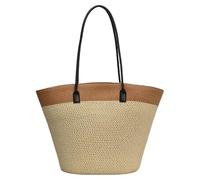 HOOLRZI Stylish Straw Handbag with Matching Hat Spacious Interior Shoulder Bag Underarm Bag for Daily Essential and Travel Needs Trendy Ladies' Handbag