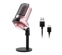 HOOLRZI USB Microphone For PC Gaming Color Lighting Mic Mute Button Condenser With Knob Solid Base Noise Reduces Microphone
