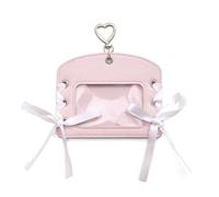 HOOLRZI Vintage Bows Tie Card Holder PU Leather Multi Pocket with Keychain for Students Travelers Card Case