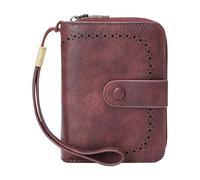 HOOLRZI Women Wallet Leather Rfids Blocking Bifolds Clutches Wallets Card Holder Ladies Clutches Purse with Clear Window Women's Wallets Rfids Blocking Leather Bifold Clutch