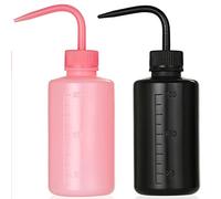 HOOMBOOM 2Pcs 8oz Bottles | ABS Material Water Squirt Bottles for Tattoo Cleaning, Labware Washing, Plant Watering, Black&Pink