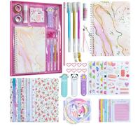 HoomTop 59Pcs Journal Kit for Girls Ages 8-12 Scrapbook Diary Birthday Gifts Notebook Stationary Set