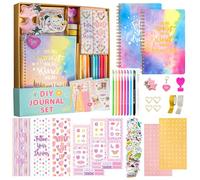 HoomTop 98Pcs Journal Kit for Girls Ages 8-12 2 Pack Scrapbook Diary Birthday Gifts Notebook Stationary Set