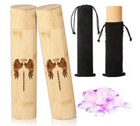 HOOMTREE Bamboo Scattering Urn for Human Ashes,Eco Friendly Biodegradable Urn for Human Ashes,9''x2'' Small Scattering Tube for Human Adult Pet Cat Dog Ashes (Set of 2,Angel Wings Pattern)