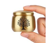 HOOMTREE Small Urns for Human Ashes, Brass with Tree of Life Pattern, Mini Urns for Ashes, Holds Up to 2.5 Cubic Inches