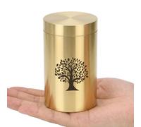 HOOMTREE Small Urns for Human Ashes Keepsake,Mini Urns for Ashes with Tree of Life Pattern,Small Scattering Tubes for Human or Pet Ashes,Made of Brass,2.95 * 1.77 Inches