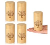 HOOMTREE Small Urns for Human Ashes Keepsake,Small Scattering Urn for Ashes with Tree of Life Pattern,Bamboo Scatter Tubes for Human Pet Dog Cat Ashes,Set of 4