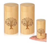 HOOMTREE Small Urns for Human Ashes Keepsake with Tree of Life Pattern,Small Scattering Urn for Ashes,Bamboo Scatter Tubes for Human Pet Dog Pet Ashes,Set of 2
