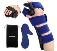 HOOMTREE Stroke Resting Hand Splint Right&Left Resting Hand Splint with Finger Separator Functional Night Immobilizer Wrist Finger Brace for Carpel Tunnel Pain,Sprain Fracture,Tendonitis (Right,Blue)