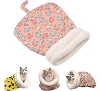 Hooneme Petsboro Purrnest 360° Wrap Comfortable Cat Sack, Cat Winter Sleeping Bag, All Season, Suitable for Big Cats, Velvet, Plush, PP Cotton, 21.65x17.7 Inches