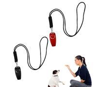 Hoonimo Pack of 2 Dog Whistle Recall, Dog Whistle High Frequency Silent, 2-in-1 Dog Whistles with Loud and Wide Range, Dog Recall Whistle, for Dog Training (Black and Red)