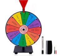 Hooomyai 12 Inch Heavy Duty Spinning Prize Wheel - 12 Slots Color Tabletop Roulette Spinner of Fortune Spin The with Dry Erase Marker and Eraser Win Game for Trade Show, Carnival