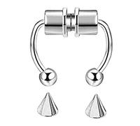 Hoop 316L Stainless Ring Rings Nose Nose Jewelry 18g Stud Earrings (Silver, One Size)
