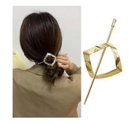 Hoop and Pin Barrette,The Hair Edit Hoop & Pin Barrette,Hair Edit Hoop and Pin,Vintage Geometric Gold Oval Metal Hair Cuff Pin Barrette Circle Clip Accessories,Arc Hair Edit Hoop Claw Clips (Gold)