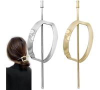 Hoop and Pin Barrette, The Hair Edit Hoop & Pin Barrette,Metal Arc Hair Edit Hoop Claw Clips,Vintage Geometric Gold Oval Metal Hair Cuff Pin Barrette Circle Clip Accessories for Women (Mixed-B)