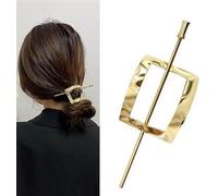 Hoop and Pin Barrette, The Hair Edit Hoop & Pin Barrette,Metal Arc Hair Edit Hoop Claw Clips,Vintage Geometric Gold Oval Metal Hair Cuff Pin Barrette Circle Clip Accessories for Women (Gold-D)