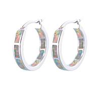 Hoop Drop Earring For Women Girls Jewelry Ladies Sensitive Ladies Gemstone Earrings Earrings Ear Round Accessories Stin (White-6, One Size)