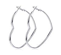 Hoop Earrings, Fashion Jewelry Statement Large Geometric Heart Hoop Earrings for Women Gift, Copper, No Gemstone