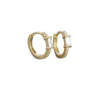 Hoop Earrings For Women 925 Sterling Silver Green Square Zircon Shiny Ear Buckle European Fine Fashion Huggies Jewelry