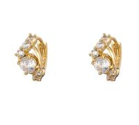 Hoop Earrings for Women Cartilage, Gold Hoop Earring and Round Shape Cubic Zirconia 14X20mm for Wife Valentines Day Jewelry Simple