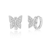 Hoop Earrings for Women, Cubic Zirconia Earrings Hoops White Butterfly with Zircon for Lesbian Mother'S Day Jewelry Modern