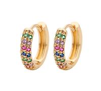 Hoop Earrings For Women, Cubic Zirconia Stud Earrings, Hypoallergenic Earringss Studs Women Hoop Earring Colorful Shiny Zirconia Earringss Jewelry Silver Diamante Earring Woman Gifts Fashion