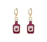Hoop Earrings for Women Food Beer Mug Red Wine Bottle Pendant Earrings Party Decoration Teal Statement (B, 2. 2x1cm)