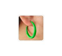 Hoop Earrings for Women Trendy 80s 90s Neon Earring Glossy Christmas Earring for Daughter Mom Large Big Hoop Earrings Accessorie Jewelry, 1.6inch, Metal, No Gemstone
