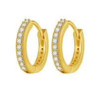 Hoop Earrings Medium, Gold Earrings Set Wedding Guest Circle with Cubic Zirconia for Holiday Gifts Family Parties Wedding