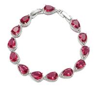 Hoop Earrings with Dangle Charms Women's Round Cut Cubic Zirconia Teardrop Bracelet With Secure Lobster Clasp Adjustable Chain For Comfort Fit Shining Jewelry For Daily Wear Or Evening (I, One Size)