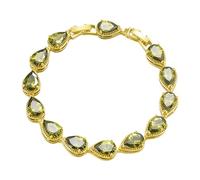 Hoop Earrings with Dangle Charms Women's Round Cut Cubic Zirconia Teardrop Bracelet With Secure Lobster Clasp Adjustable Chain For Comfort Fit Shining Jewelry For Daily Wear Or Evening (T, One Size)
