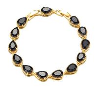 Hoop Earrings with Dangle Charms Women's Round Cut Cubic Zirconia Teardrop Bracelet With Secure Lobster Clasp Adjustable Chain For Comfort Fit Shining Jewelry For Daily Wear Or Evening (V, One Size)