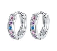 Hoop Earrings Women's Colored Hoop Earrings Jewelry Birthday Lightweight Bead Drop Earrings Suitable For Women To Give To Relatives And Dangle Earrings Women (A, 1.3X0.3cm)