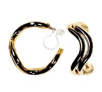 Hoop Invisible Clip On Earrings for Women Not Pierced Gold Small Twisted Hoop Comfortable Silver Large Clip On Earrings, Resin, No Gemstone