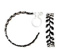 Hoop Invisible Clip On Earrings for Women Not Pierced Gold Small Twisted Hoop Comfortable Silver Large Clip On Earrings, Resin, No Gemstone