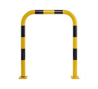 Hooped Perimeter Barrier, 1.2m Tall Heavy Duty Yellow/Black Steel Impact & Racking Protector, Safety Warehouse and Car Park Protection Barriers