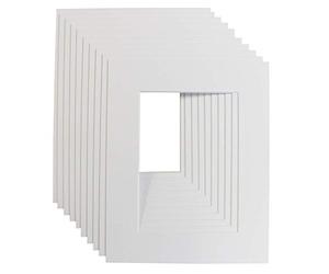 Hoopersframing Pack of 10 Picture Photo Mounts. Frame Size 10x8 Inch - Inside Aperture to Fit 8x6 Prints. Choice of White, Black & Antique White - Acid Free