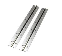 Hoopever 2Pack Continuous Piano Metal Hinge, 300 x 50 x 1mm Stainless Steel Long 270 Degree Open Heavy Duty Furniture Hinge for Pianos, Cabinet, Doors, Large Windows, Boats, With Hole, Chrome