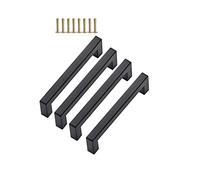 Hoopever 4 Pack 140mm Black Stainless Steel T Bar Pulls for Kitchen, Bathroom, Bedroom Cabinet Handles with Screws