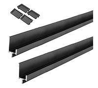 Hoopever 600mm Finger Edge Pulls, L Shape 90°Concealed Handles with Snaps, Aluminum Alloy Slotted Insert Furniture Handle, Cabinet Hidden Pull for Home Door Drawer Kitchen Cabinet, Black 2 Pack -Wide