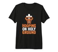 Hooping On Holy Ground Christian Basketball Faith Premium T-Shirt