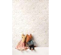 Hoopla Walls Animal Doodle 10m Matt Wallpaper in Natural Hoopla Walls Natural