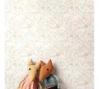 Hoopla Walls Animal Doodle - Parchment 10m Wallpaper - Parchment