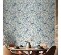 Hoopla Walls Bird Toile - Dark Denim 10m Wallpaper