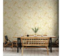 Hoopla Walls Bird Toile - Honey 10m Wallpaper