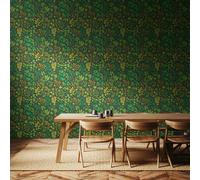 Hoopla Walls Botanical Leaves - Charcoal & Emerald 10m Wallpaper