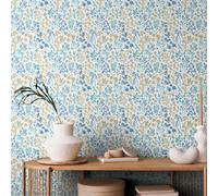 Hoopla Walls Botanical Leaves - Denim Mix 10M Wallpaper