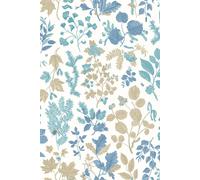 Hoopla Walls Botanical Leaves - Denim Mix 10m Wallpaper in Blue Hoopla Walls Blue 10m