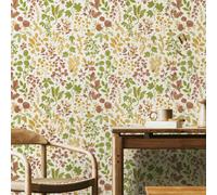 Hoopla Walls Botanical Leaves - Ginger & Olive 10M Wallpaper